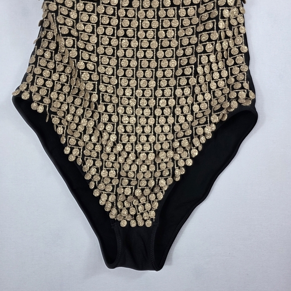 Hanne Bloch convertible Black and Gold pompom Swimsuit - Picture 6 of 15
